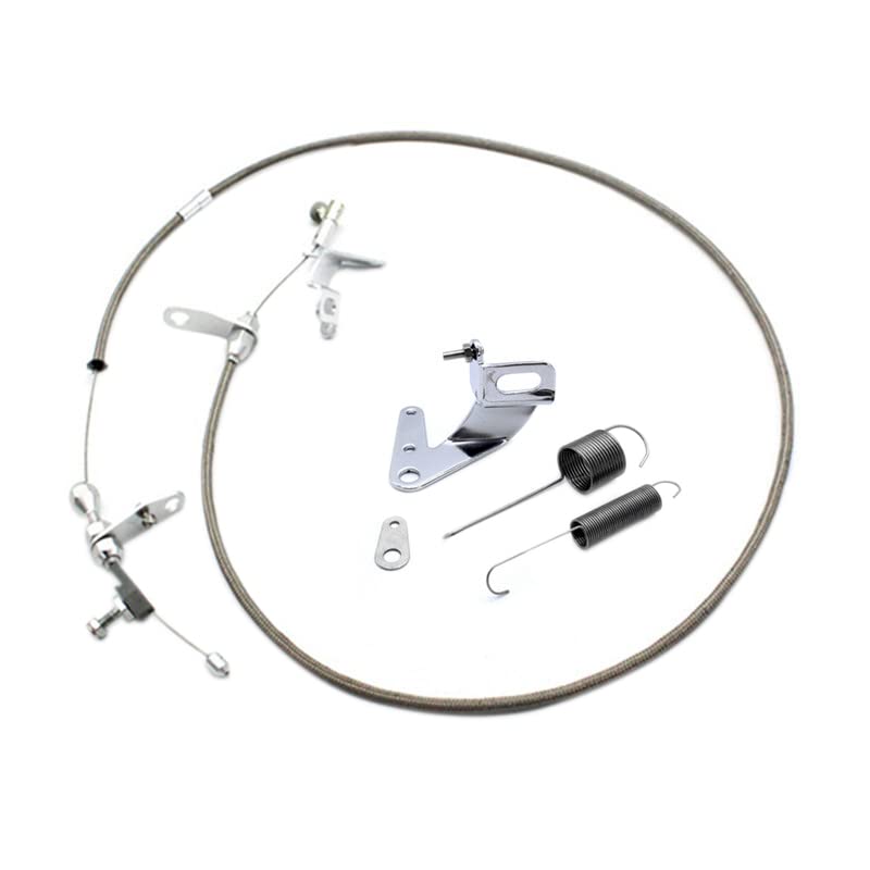 Transmission Kick Down Cable Stainless Braided Kickdown Cable Kit Detent Transmission Trans Compatible With Chrysler 727 Dodge Mopar