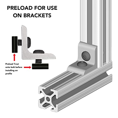 8020, 3204, 10 Series 1/4-20 Steel Standard Slide in T-Nut Nut Hardware for 1 Inch Based Extruded Aluminum 80/20 T Slot Extrusions (10 Pack)