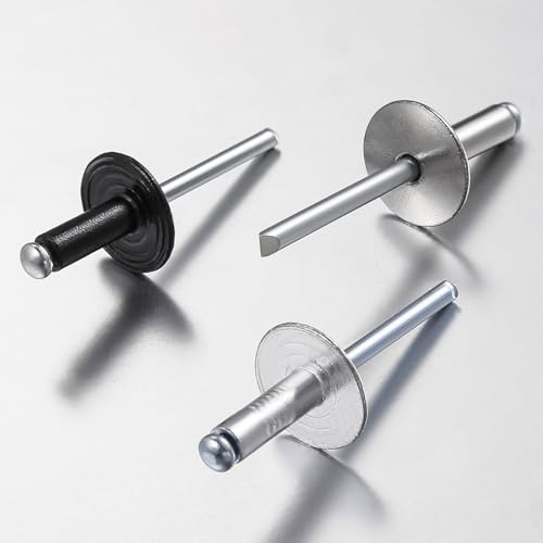 Wensilon(100 pcs) 3/16 * 5/8" Large Cap Open End Stainless Steel Blind Rivets,5 * 16 Blind Rivet 3/16*5/8