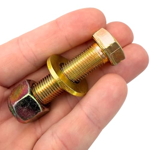 1/2"-20 x 1-3/4" Grade 8 Bolts (4-Pack) – Heavy-Duty Hex Bolts with Flat Washers & Nylon Lock Nuts – High-Strength SAE J429 Anti-Vibration 1.75" UNF Fine Thread