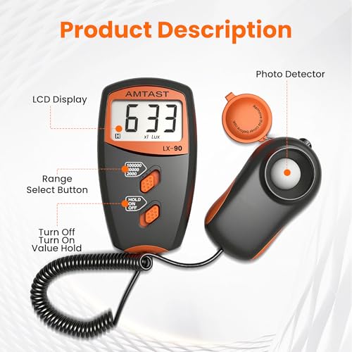 0-100000 Luxmeter Digital Lux Tester Portable Illuminance Meter