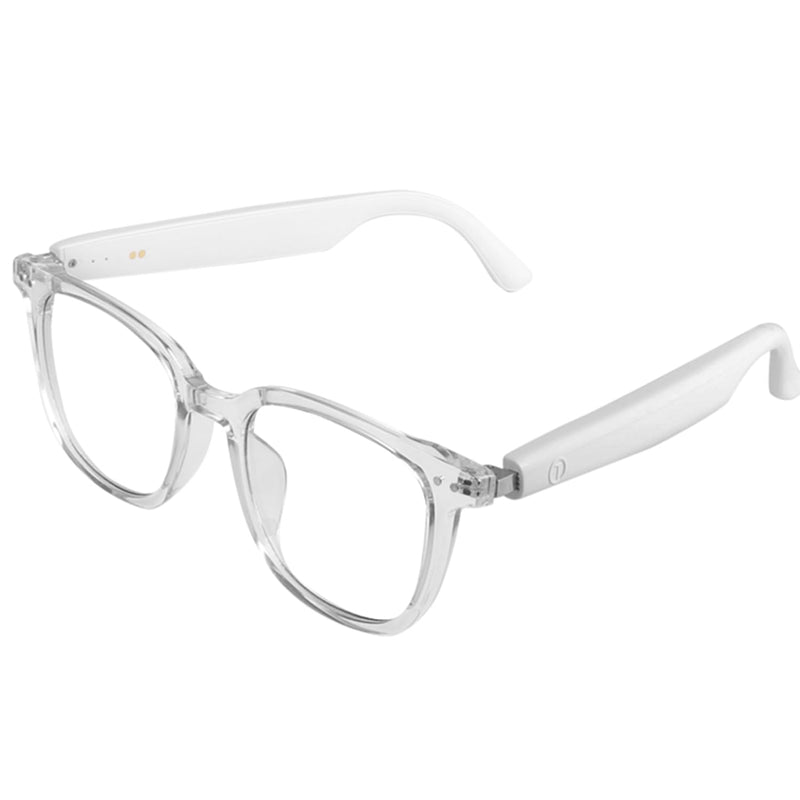 Bluetooth Audio Smart Glasses, Blue Light Glasses for Women Men, Remote Shooting, Open Ear Sound Mic &Speakers, Magnetic Charging, Color-Changing & Polarized Lenses, Voice Assistant (GS07-Clear) GS07-Clear