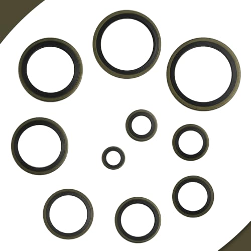 150Pcs 8 Kinds Bonded Seal Washer Assortment Kit M6 M8 M10 M12 M14 M16 M18 M20 Metal Rubber Gasket Washer Box for Plumbing Automotive Mechanical Cylinder Repairs