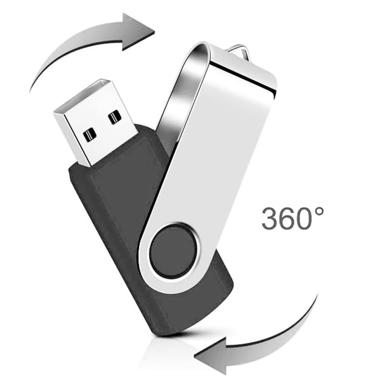 4 Pack Swivel USB 2.0 Flash Drives, 128MB Black Bulk Memory Stick Thumb Drive for Storage 4 Pack Black