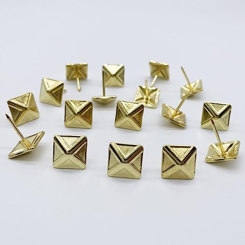 200PCS D14mm Square Upholstery Tacks Brown,Furniture Thumb Tacks Golden Gloden Square Tack