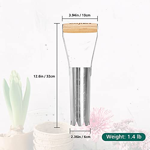 Garden Bulb Planter with 6 inches Depth Mark, Bulb Transplanter 14.3in Bulb Planter