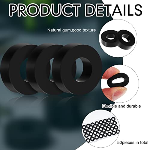 Fabbay 50 Pack Rubber Washers Assortment Kits, 3/4" OD x 3/8" ID x 1/4" Thickness Anti Vibration Neoprene Rubber Spacer Black Round Bushing for Home Hose Garden Screw Car Accessories