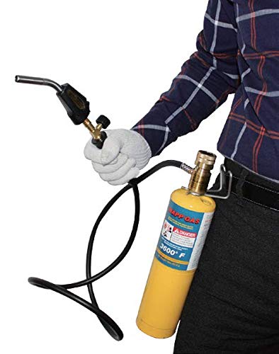 Propane Torch Hand Hose, Mapp Gas Torch,Welding Torch,Hose Length 1.5M/60"Maximum Operating Temperature 1900℃/3600℉-with Hook (Quick ignition with valve Style) Quick ignition with valve Style