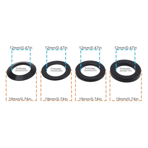 4Pcs M12 Bicycle Thru-Axle Aluminum Alloy Flat Washer for Adjusting the Thru-Axle Length