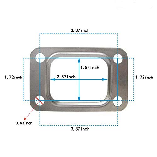 2 Pack T3 Turbo Inlet Flange Gasket Manifold Stainless Steel T3/T4 Precision PTE Garrett Silver 2-pk