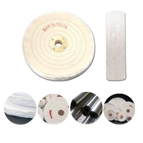 10-inch Polishing Cotton Buffing Wheel 250mm,1-PCS Extra Thick 0.94in/24mm 100 Ply for Bench Grinder Arbor Hole φ1.26-in(32mm) Cotton Buffing Wheel