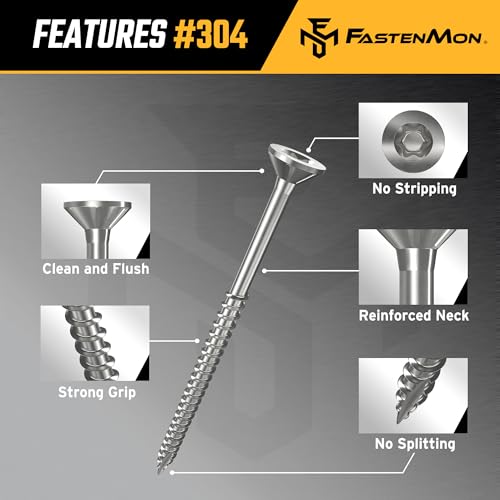 304 Stainless Steel Deck Screws, #10 x 3, 100 PCS #10 x 3"
