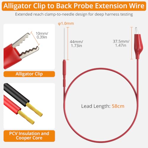 Neoteck 44PCS Backprobe Test Lead Kit with Multi-Angle Back Probe Pins