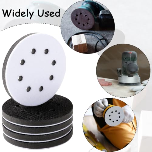 10 Pack 5 Inch 8 Holes Foam Sanding Pads for Orbital Sander