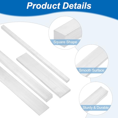uxcell Square Aluminum Flat Bar, 3/16"x4"x12" 6063 Aluminum Plate 3/16" T x 4" W x 12" L 1