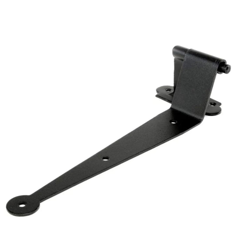 Renovators Supply Manufacturing Black Cast Iron Pintle Strap Hinges 11-3/4 Inch Offset Lift Off Shutter Gate Door Hardware RSF Rustic Colonial Reversible Hinges with Screws Pack of 1