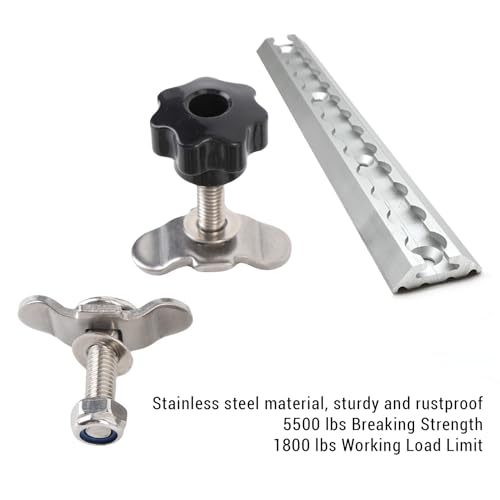 Haofy M8x35mm L Track Double Lug Threaded Stud Nut Fitting,Stainless Steel L Track Fittings Used with Rails for Truck Bed or Trailer Cargo Control