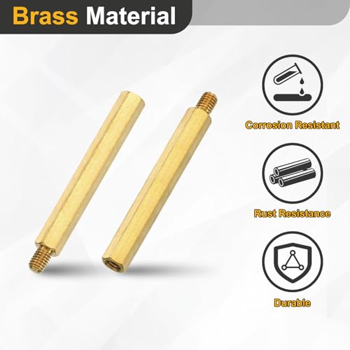 uxcell 20Pcs Male to Female Thread Spacer Screws, M5 x 50mm + 7mm Brass Hex Standoff Screws PCB Motherboard for Drone Quadcopter, Computer and Circuit Board
