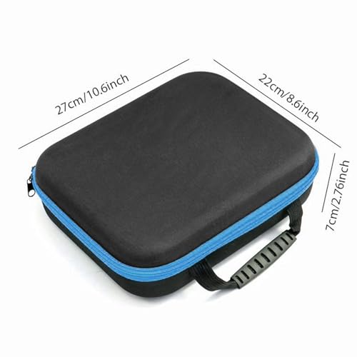 Hard EVA Tool Case Portable Tool Carrying Storage Bag for Cordless Drill Electric Scissors Light Blue Strip