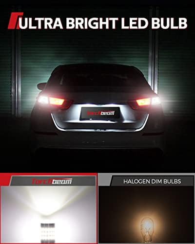 Torchbeam 912 921 LED Bulb Reverse Lights, T15 led Backup light Bulbs 1800 Lumens 6000K Xenon White Super Bright T15 906 904 W16W 921 LED Reverse Light Bulb, Pack of 2 TU1 Series 921/912