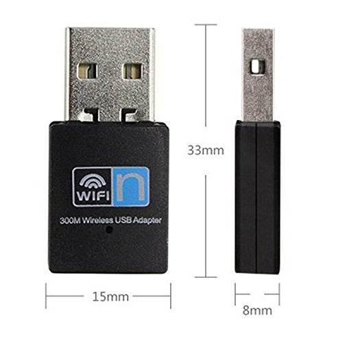 300Mbps USB WiFi Adapter, LOTEKOO Wireless LAN Network Card Adapter Wifi Dongle for Desktop Laptop PC Windows 10 8 7 XP MAC OS (Plug-and-Play for Windows10)