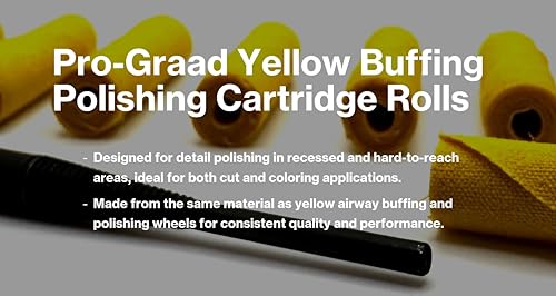 25 Pack 3/4" Yellow Cloth Buffing & Polishing Cartridge Roll Kit