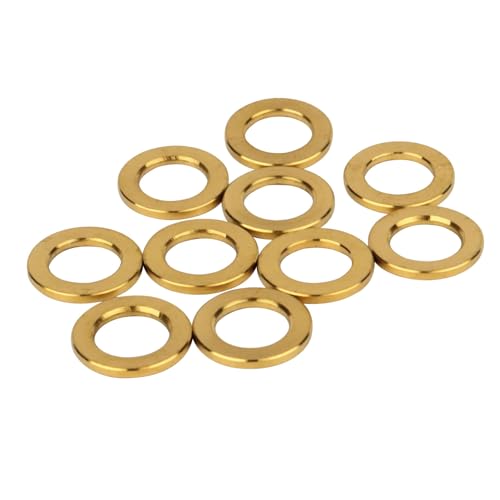 10Pcs Titanium M5 M6 Flat Washer Bicycle Screws Washer (Gold, M6) Gold