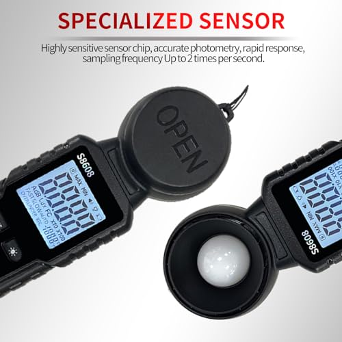 Digital Illuminance Meter Light Meter 20Lux to 200,000Lux Meter/18,500FC,Luxmeter for Photography Grow Plants Led Photometer Lighting Intensity Brightness Measurement