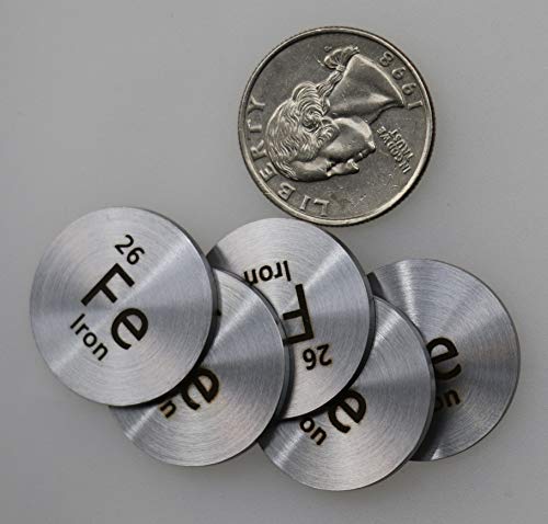 Iron (Fe) 24.26mm Metal Disc with Acrylic Case for Collection or Experiments