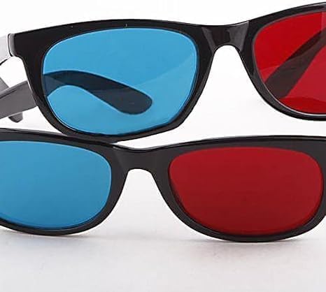 1Pc 3D Glasses,3D Viewing Glasses,Universal TV Movie Dimensional Video Frame 3D,DVD Game 3D Style,Televisions Accessories, Weightlight Simple Design (Red and Blue)