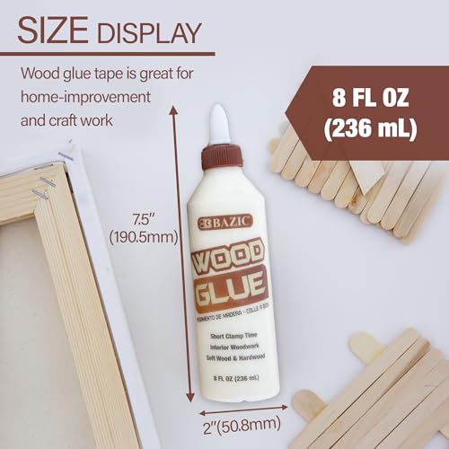 BAZIC Products Wood Glue, 8 Fl Oz 8oz 1-Pack