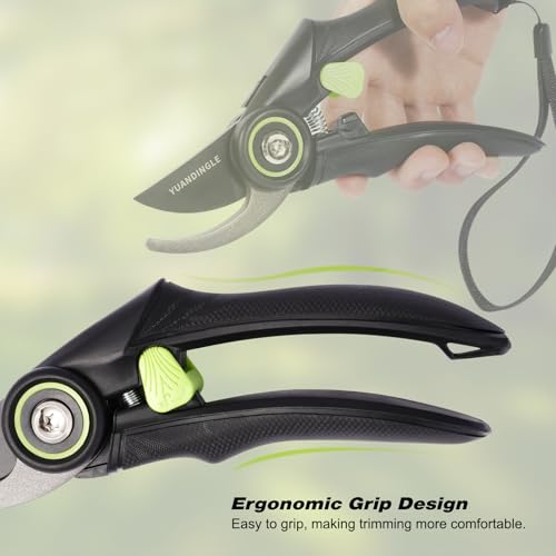  [AUSTRALIA] - Effort-Saving Gardening Scissors Professional Pruning Shears with Ultra-Sharp SK5 Blade Ergonomic Design Anti-Slip Handle for Trimming Thick Branches Essential Tool for Orchard and Garden