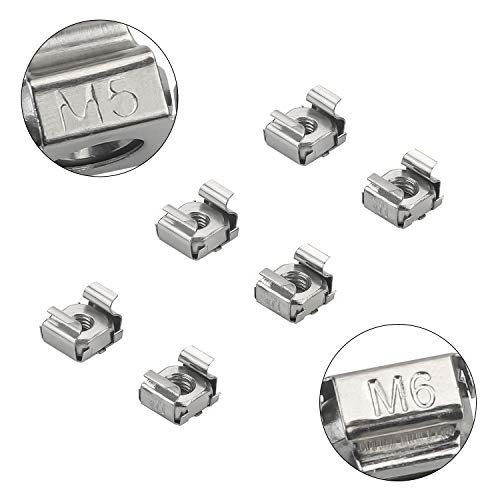 Cage Nuts and Screws, DYWISHKEY 60Set Square Hole Hardware Cage Nuts & Mounting Screws Washers for Server Rack and Cabinet (M5 x 16mm, M6 x 16mm, M6 x 20mm) Pest repeller Model BH-2 Ver.101