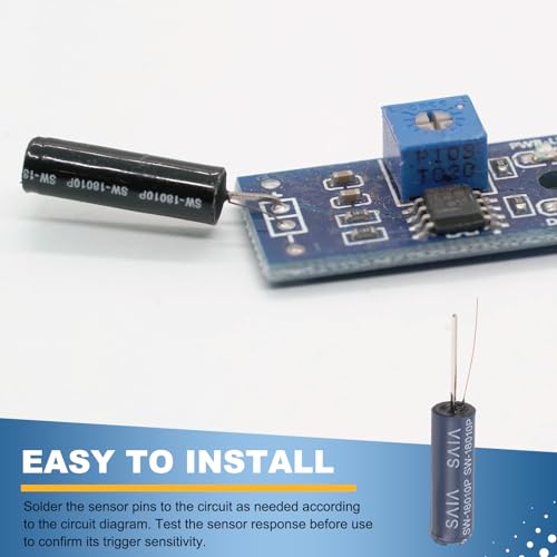MECCANIXITY 24 Pcs SW-18010P High Sensitivity Vibration Sensor 24V 0.2mA Blue