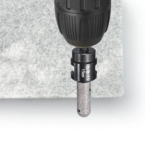 HARFINGTON 2pcs Diamond Finger Shaped Milling Bit 15mm 2 Holes with 5/8"-11 Thread for Enlarging Shaping Milling Existing Holes on Marble Countertop, Black