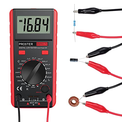 Proster LCR Meter Multimeter Capacitance Inductance Resistance Tester Red
