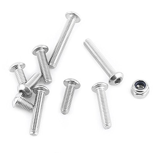 M3 Hex Socket Button Head Screws, Stainless Steel Assortment Kit with Locknuts for DIY Repair 304 Stainless Steel 5mm to 20mm 280 Pieces Storage Box