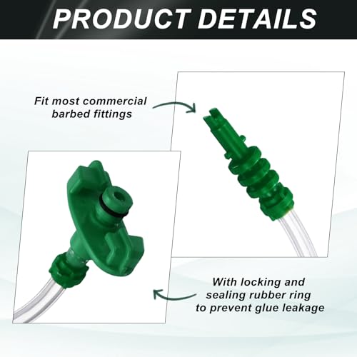 uxcell 2Pcs 55cc Air Tubing Glue Dispenser Syringes Kit, Syringes Connector Adapter Plastic Clear Tube Sleeve with Piston, End Cap, Top Hat for Industrial Glue Liquid Dispensing, Green