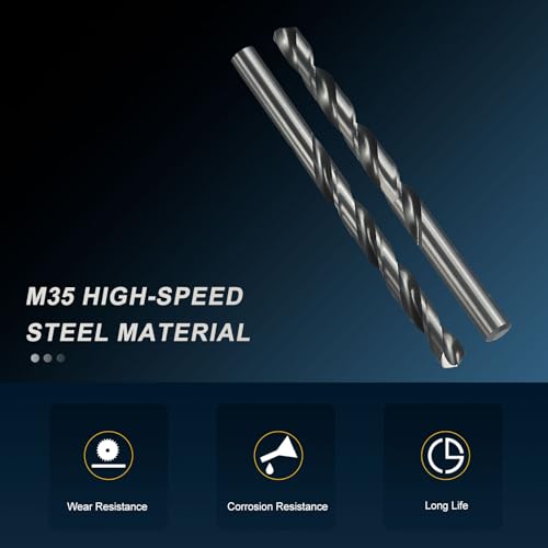 PATIKIL Letter U Drill Bit Jobber Straight Shank M35 Nitriding Black 6Pcs 6