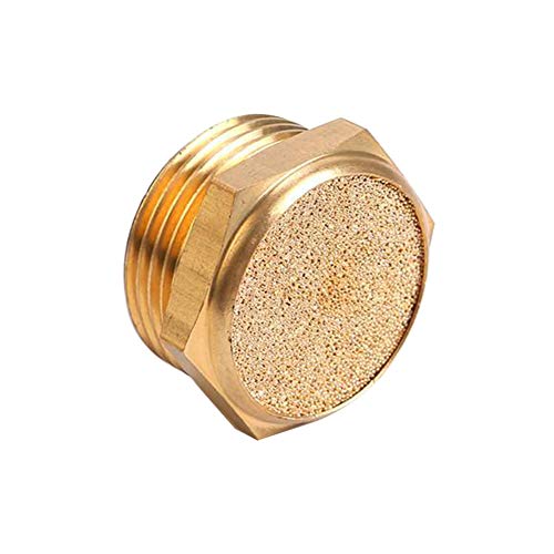 Beduan Sintered Bronze Pneumatic Exhaust Muffler, 1/4" NPT Male Air Silencer Fitting (Pack of 10) 1/4" NPT (10 pcs)