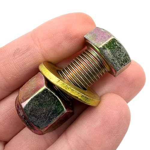 1/2"-20 x 1 Grade 8 Bolts (4-Pack) – Heavy-Duty Hex Bolts with Flat Washers & Nylon Lock Nuts – High-Strength SAE J429 Anti-Vibration 1.0" UNF Fine Thread