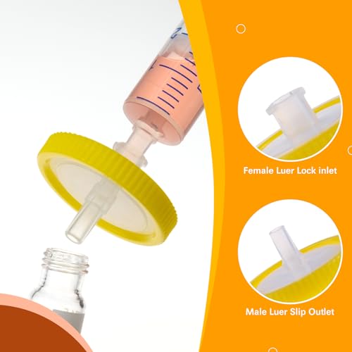 33mm Sterile Syringe Filter Nylon Hydrophilic Filtration 0.22um, 20 PCS 33mm 0.22um