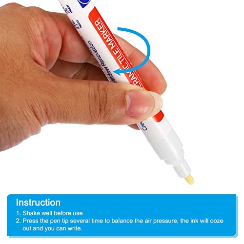 PATIKIL Grout Pen, 4 Pack White Tile Marker Waterproof Grout Sealer Pen Tile Repair Pens Paint Pens for Wall Floor Bathroom Kitchen Refresh
