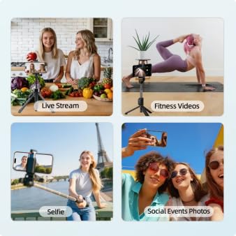 Selfie Monitor Screen Compatible with iPhone 17 and Below & Android, Magnetic Touchscreen Back 4K Camera Vlog Monitor, 2000mAh Battery, 3.5mm Jack, Selfie Screen for Vlog Live Stream TikTok YouTube Black