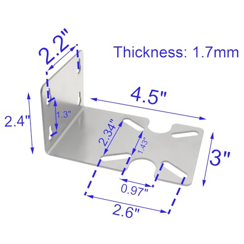 1 PCS Water Filter Plate Stainless Steel Water Purifier Housing Bracket for 10 "and 20" Filter Cartridge Housing (Silver) 4.5IN-SS SLIVER-SS