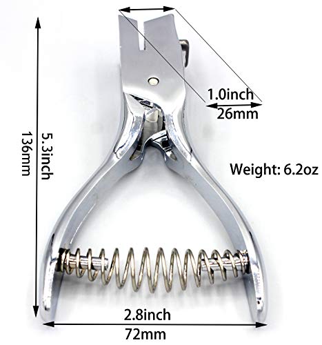 Metal Silver Hand-held Slot Hole Punch Pliers for PVC Cards Badge Photo ID Cards 15x3mm