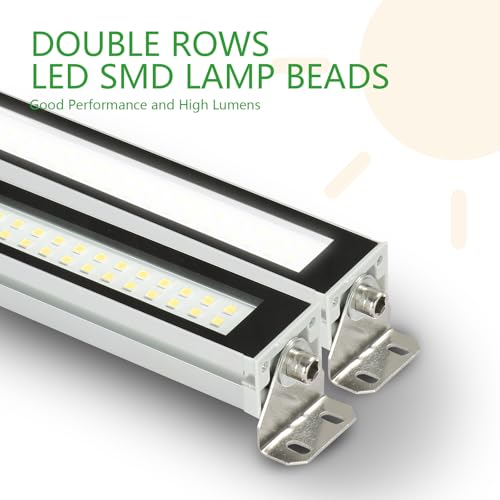 Industrial Machine LED Tube Light 10W 1200LM, 13.8In 6500K DC 24V CNC Machine Work Light IP67 Waterproof LED Explosion Proof Lighting No Plug 24.0 Volts (DC) 10.0 Watts