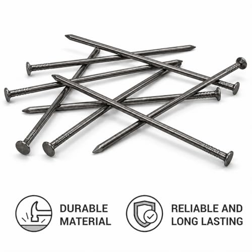 (Pack of 8) Carbon Steel 15/64" x 7-7/8" (6.0 x 200 mm) Construction Nails Flat Round Head Multi-Purpose Common Wire Nails Woodworking 15/64" x 7-7/8" (6.0 x 200 mm)
