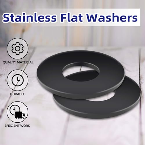 10-Piece 3/4" x 2" 304 Stainless Steel Flat Washers - Black Finish Screws Washers and Repair Washers for Industrial, Automotive and Home Use 3/4" x 2"