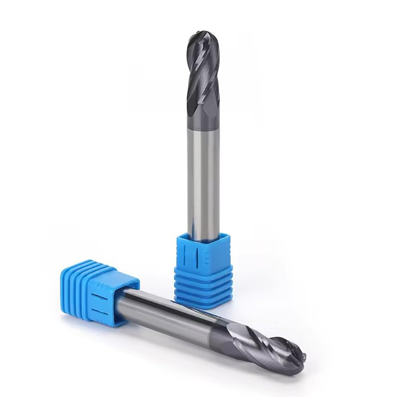 1/4" Extra Long Carbide Ball Nose End Mill for Alloy Steels/Hardened Steels, 4" Overall Length End Mill Bits, 4 Flute HRC 55 Deg AlTiN Coating, CNC Router Bits (1 Piece) 1/4" Extra Long